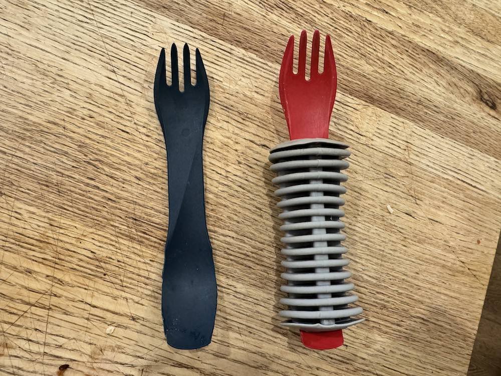 GoBites fork and another inside the adaptive grip